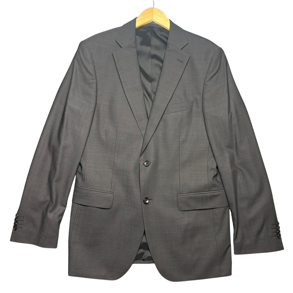 Windsor Loro‎ Piana Blazer Mens 42 Charcoal Grey Wool Silk Sport Coat